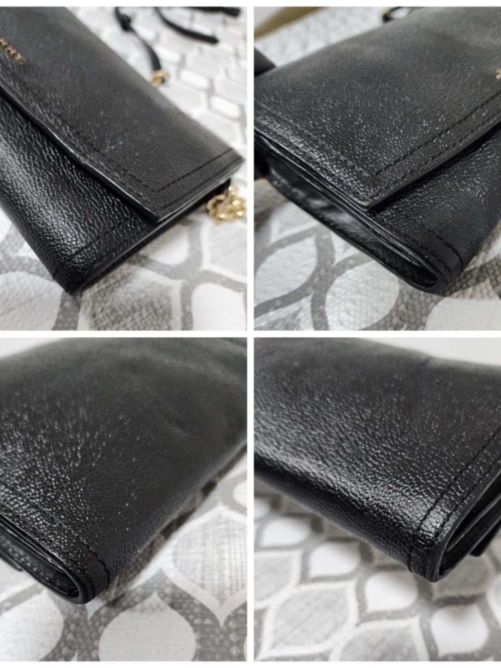 Authentic Burberry Black Soft Grain Leather Henley Wallet on Chain Bag - Picture 5 of 13